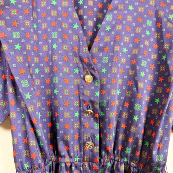 Sandro Curry Star Print Satin Romper Size 36 - Picture 3 of 7